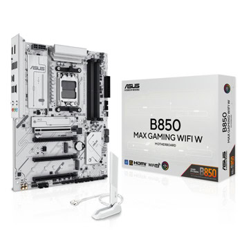Дънна платка Asus MAX GAMING WIFI W, B850, AM5, DDR5, PCI-E 5.0 (DP&HDMI), 4x SATA 6Gb/s, 3x M.2, 1x USB 3.2 Gen 2x2 Type-C, Wi-Fi 6E, Bluetooth 5.3, ATX | JAR Computers ASUS B850 MAX GAMING WIFI W 90MB1M10-M0EAY0
