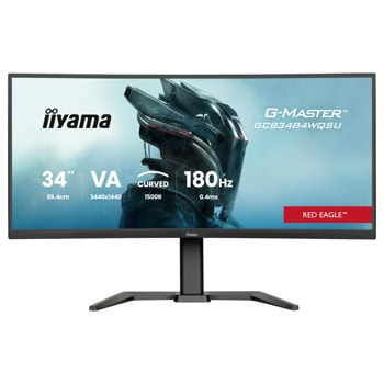 Монитор IIYAMA GCB3484WQSU-B1, 34" (86.36 cm) VA панел, 180Hz, UWQHD, 0.4ms, 80 000 000:1, 500 cd/m2, DisplayPort, HDMI, USB, USB-C | JAR Computers IIYAMA GCB3484WQSU-B1