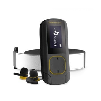 MP3 плейър Energy Sistem, MP3 Clip BT Sport Amber 16 GB, MicroSD до 128 GB, 0.8 inch LCD, живот на батерията до 5 часа, жълто/черен image