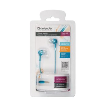 Defender Pulse-308 Teal Blue in-ear 63310