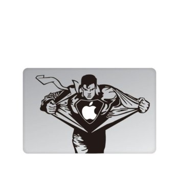 Декорация /скин/ MacBookArt Superman, за MacBook Pro 15" и 17", Superman, при махане на покритието не остават петна и белези по MacBook-а | JAR Computers MacBookArt Sticker Superman