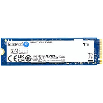 Памет SSD 1TB, Kingston NV3, NVMe, M.2 (2280), скорост на четене до 6000MB/s, скорост на запис до 4000MB/s | JAR Computers Kingston NV3 1TB SNV3S/1000G