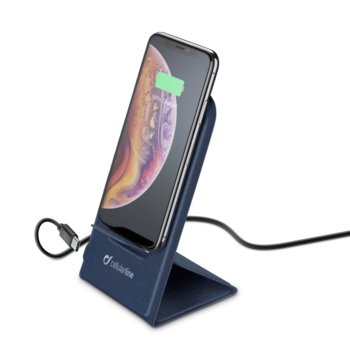 Безжично зарядно устройство Cellularline Pаssport 220V10W, USB Type C, синьо | JAR Computers Cellularline Pаssport 220V 10W