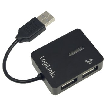 USB Хъб LogiLink UA0139, 4 порта, от USB Type-A към 4x USB 2.0 Type-A, 480 Mbit/s, черен | JAR Computers LogiLink USB HUB 4xUSB2.0 UA0139