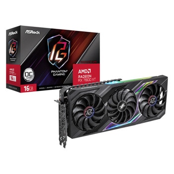 Видео карта AMD Radeon RX 7800 XT, 16GB, ASRock Phantom Gaming OC, PCI-E 4.0, GDDR6, 256-bit, DisplayPort, HDMI | JAR Computers ASRock AMD Radeon RX 7800 XT Phantom Gaming OC