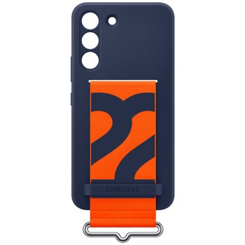 Samsung S22 S901 Silicone Cover with Strap Navy