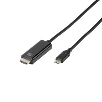 Кабел Vivanco 45512 Адаптер кабел, USB Type-C(м) към HDMI (м), черен | JAR Computers Vivanco 45512 Адаптер USB Type-C HDMI 1.5m