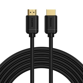 Кабел Baseus High Definition Series HDMI To HDMI Adapter Cable (CAKGQ-D01), от HDMI(м) към HDMI(м), 5m, 4K@30Hz, черен | JAR Computers Baseus High Definition Series HDMI To HDMI Cable