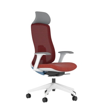 Работен стол Antares DARIO RED, до 120кг, дамаска/мрежа, синхронен механизъм, коригиране на дълбочината, заключване в позиция, лумбална опора, ергономичен, червен | JAR Computers Работен стол Antares DARIO RED