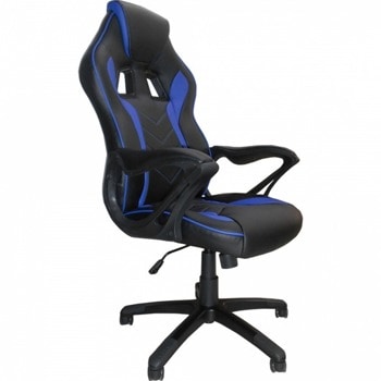 Геймърски стол OKOffice Kraft RT-510, до 130кг. макс тегло, еко кожа, газов амортисьор, коригиране на височината, черен/син image