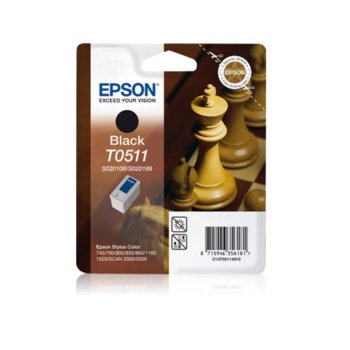 Касета ЗА EPSON STYLUS 740/760/800/850/860/1160/1520/ SCAN 2000/2500 - S020108/S020189 - Black - P№ C13T051140 | JAR Computers Касета ЗА EPSON STYLUS 740/760/800/850/860/1160
