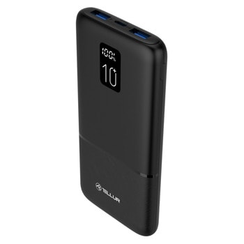 Външна батерия/power bank/ Tellur TLL158341, 10000mAh, черна, 2x USB-A, 2x USB-C, QC 3.0, 22.5W | JAR Computers Външна батерия power bank Tellur TLL158341