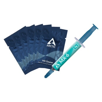 Термопаста Arctic MX-6 Thermal Compound (ACTCP00084A) в комплект с 6 бр. почистващи кърпички, 4 гр. | JAR Computers Arctic MX-6 Thermal Compound 4g 6 бр кърпички