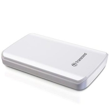 Твърд диск 1TB Transcend StoreJet, бял, външен, 2.5" (6.35cm), USB 3.0, удароустойчив 3г.гаранция | JAR Computers Transcend StoreJet 2.5 1TB Shockproof USB 3.0