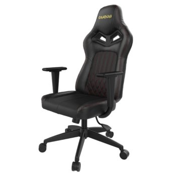 Геймърски стол Gamdias Achilles E3-L, кожа, до 150kg, черен | JAR Computers Gamdias Achilles E3-L RGB Black/Red
