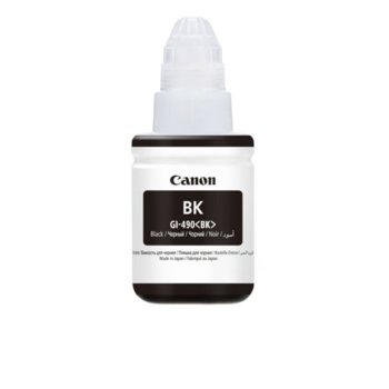Тонер бутилка за Canon PIXMA G1400/G2400/G3400, Black, Canon GI-490 0663C001AA, заб: 135 g | JAR Computers Canon GI-490 black 135ml 0663C001AA