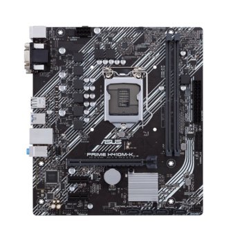 Дънна платка Asus PRIME H410M-K, H410, LGA1200, PCI-E 3.0 (VGA&DVI-D), 4x SATA3, 2x USB 3.2 Gen 1, mATX | JAR Computers Asus PRIME H410M-K
