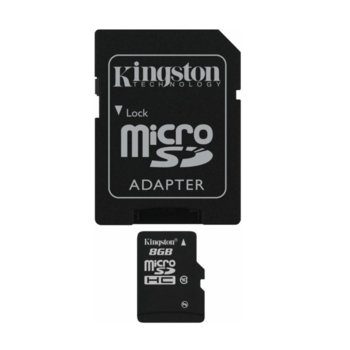 8GB microSDHC Kingston SD Adapter Class10