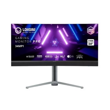 Монитор Lorgar 34MP1 (LRG-34MP1W180C-GY), 34" (86.36cm) VA панел, 180Hz, UWQHD, 1ms, 1 000 000:1, 1000 cd/m2, DisplayPort, HDMI, USB | JAR Computers Lorgar 34MP1 LRG-34MP1W180C-GY