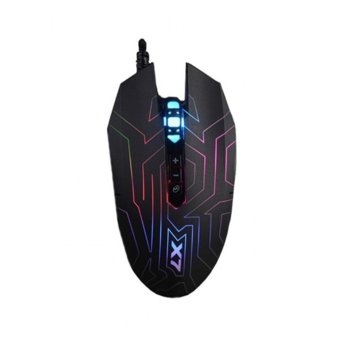 Мишка A4 X77 Oscar Neon, оптична(2400 dpi), USB, гейминг, LED подсветка, вградена памет за запаметяване на 3 игрални профила, черна | JAR Computers A4 X77 Oscar Neon Black