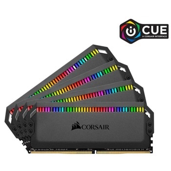 Памет 64GB (4x16GB) DDR4 3200MT/s, Corsair Dominator Platinum RGB, CMT64GX4M4E3200C16, 1.35V, RGB | JAR Computers CORSAIR Dominator Platinum RGB 64GB(4x16GB) DDR4