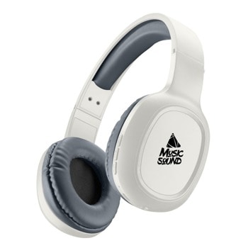 Слушалки Cellularline Music Sound Basic White, безжични, bluetooth, микрофон, импеданс 32 Ohm, чувствителност 110 db, до 6ч. време на работа, бели | JAR Computers Cellularline Music Sound Basic White 8066