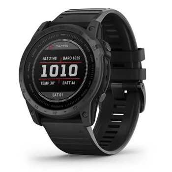 Смарт часовник Garmin tactix 7 Pro Ballistics Edition 010-02704-21, 1.4 (3.55 cm) трансфлективен MIP дисплей, GPS, Bluetooth, ANT+, Wi-Fi, 32GB вградена памет, до 16 часа време на работа, водоустойчив 10 ATM, соларно зареждане, черен | JAR Computers Garmin tactix 7 Pro Ballistics Edition 010-02704-2