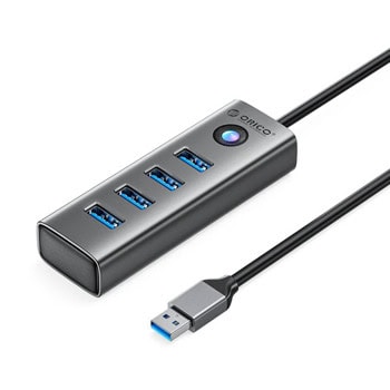 USB хъб Orico PDD4U-U3-015-GY, 4 порта, от USB Type-A към 4x USB 3.0 Type-A, сив | JAR Computers USB хъб Orico PDD4U-U3-015-GY 4 порта