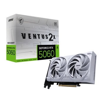 Видео карта Nvidia GF RTX 5060, 8GB, MSI VENTUS 2X WHITE, OC, PCI-E 5.0, GDDR7, 128-bit, DisplayPort, HDMI | JAR Computers видео карта nvidia gf rtx 5060 msi ventus 2x white
