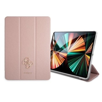 Калъф за таблет Guess Saffiano Folio Cover (GUIC12PUSASPI), за Apple iPad Pro 12.9 M1 (2021), с поставка, розов | JAR Computers Guess Saffiano Folio Cover GUIC12PUSASPI