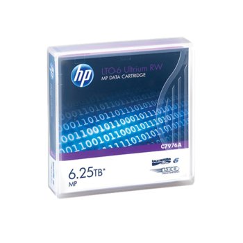 Касета за запис на данни HP C7976A. LTO-6 Ultrium. 12.65 mm/846 m, 6.25TB MP RW | JAR Computers HP LTO-6 Ultrium 6.25TB MP RW Data Cartridge