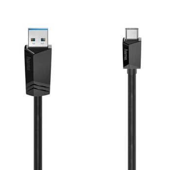 Кабел Hama 200650, от USB A(м) към USB C(м), 0.25m, черен | JAR Computers HAMA-200650