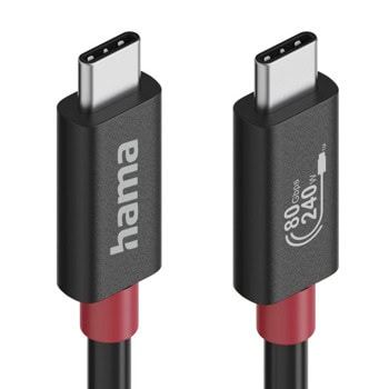 hama кабел usb-c еmarker, черен