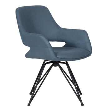 Трапезен стол Carmen Totnes, до 100kg., дамаска, метална база, въртене на 360°, син image