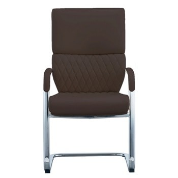 Посетителски стол RFG Grande M, до 120кг. макс тегло, еко кожа, кафяв image