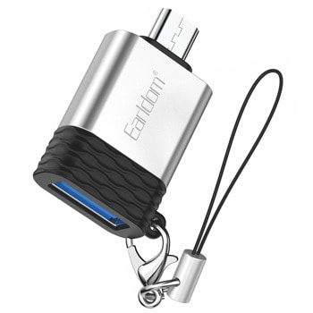 Преходник Earldom ET-OT66, от USB Micro B(м) към USB-A(ж), сребрист | JAR Computers Earldom ET-OT66 40208