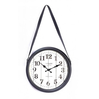 Часовник Platinet Strip (PZWCS), стенен, аналогово указание, колан от изкуствена кожа, черен image