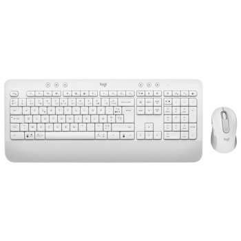 Комплект клавиатура и мишка Logitech MK650 Signature Combo Off White, безжични, оптична (4000 dpi), бели, USB image