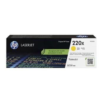 Тонер касета за HP LaserJet Pro 4202/4302 - Yellow - W2202X - HP 220X - Оригинална, заб.: 5500 брой копия | JAR Computers Тонер касета HP 220X Yellow W2202X