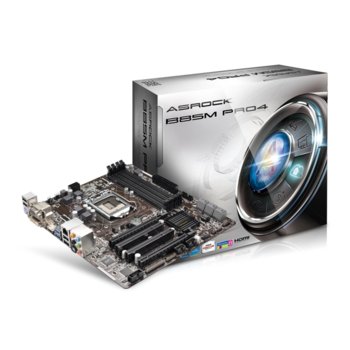 Дънна платка ASRock B85M Pro4, B85, LGA1150, DDR3, PCI-E (HDMI&DVI&VGA)(CF), 4x SATA 6Gb/s, 2x USB3.0, micro ATX | JAR Computers ASRock B85M Pro4