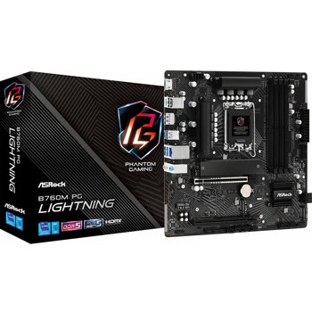 Дънна платка ASRock B760M PG Lightning WiFi, B760, LGA1700, DDR5, PCI-E 5 (DisplayPort&HDMI)(CF), 4x SATA 6Gb/s, 3x M.2, 3x USB 3.2 Gen 1, 1x USB 3.2 Gen 1 Type-C, Wi-Fi 6E, Bluetooth, Micro ATX | JAR Computers ASRock B760M PG Lightning WiFi
