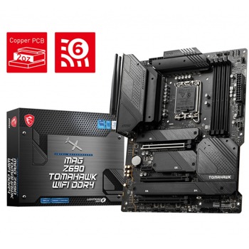 Дънна платка MSI MPG Z690 TOMAHAWK WIFI, Z690, LGA1700, DDR4, PCI-E 5.0 (DP, HDMI)(CF), 6x SATA 6Gb/s, 4x M.2, 1x USB 3.2 Gen 2x2 Type C, Wi-Fi, Bluetooth, ATX | JAR Computers MSI MAG Z690 TOMAHAWK WIFI DDR4