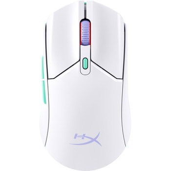 Мишка HyperX Pulsefire Haste 2 Core Wls, оптична (12000dpi), безжична, USB, Bluetooth, бяла, гейминг, TTC Gold суич, HyperX Core оптичен сензор, RGB подсветка, 6 програмируеми бутона | JAR Computers HyperX Pulsefire Haste 2 Core Wls 8R2E7AA