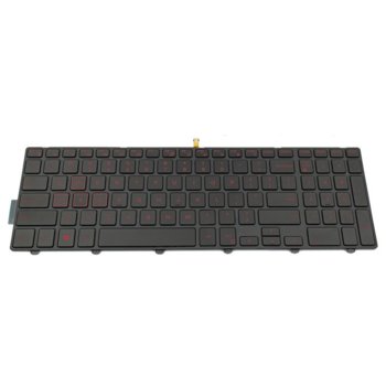 Клавиатура за лаптоп Dell, съвместима със серия Inspiron Gaming 15-7559, черна, с рамка, черна, с подсветка | JAR Computers Клавиатура за Dell Inspiron Gaming 15-7559