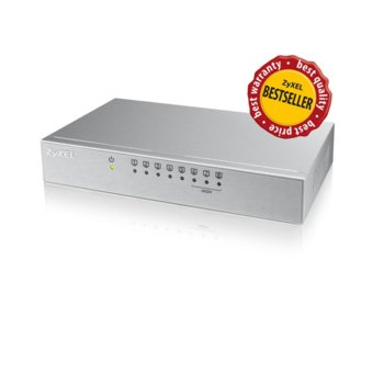 Суич ZyXEL ES-108A v2, 100 Mbps, 8-портов, 10/100, метален корпус | JAR Computers ZyXEL ES-108A v2 Switch 8 портов 10/100