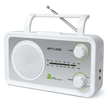 Радио MUSE M-06 SW2, преносимо, FM, AUX, 4x 1.5V C/R14/UM2, бяла image