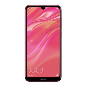 Huawei Y7 2019 Coral Red + Silicon Protective Case