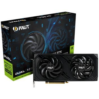 Видео карта Nvidia GF RTX 4070 Super, 12GB, Palit Dual, PCI-E 4.0, GDDR6X, 192-bit, DisplayPort, HDMI | JAR Computers PALIT GeForce RTX 4070 Super Dual