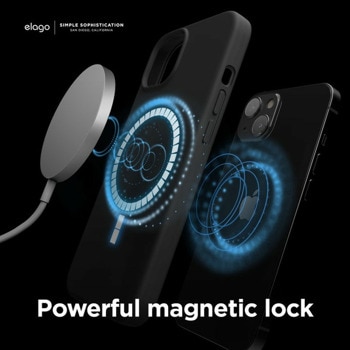 Soft Silicone MagSafe Case за iPhone 13 черен