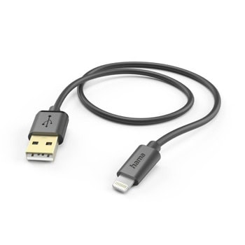 кабел hama usb-a към lightning черен